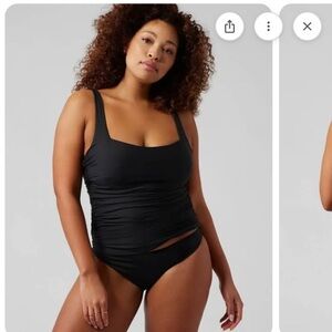 ATHLETA NWT Square neck bra cup Tankini bathing suit top 40D/DD Red